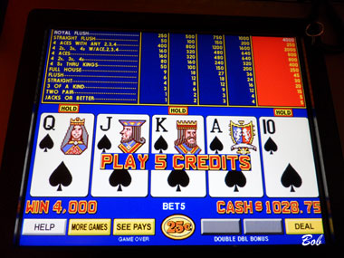 Bob's only Royal of the trip on Cage1195 on bonus cash...