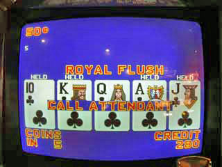 Sharon's first-ever Royal Flush on a 50 cent VP machine