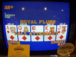 Bob's first royal flush of the trip, held 4 legs at the Fremont